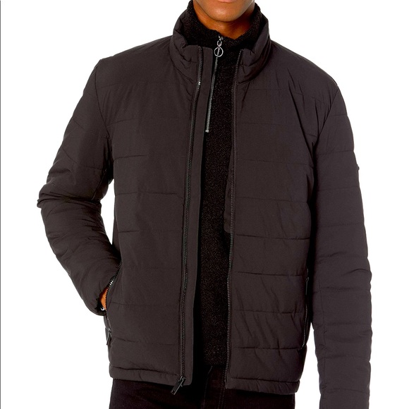 Dkny Jackets & Coats Dkny New Mens M Black Jon Quilted Stand Collar